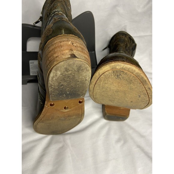 TAOS Women’s Brown Leather Embroidered privilege EU 38 Western Boots - Picture 7 of 10